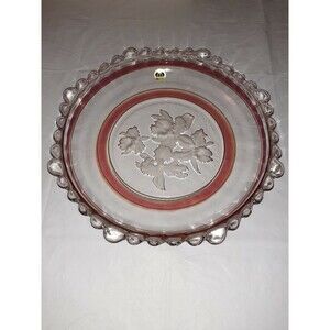 Vtg Riccardo Lead Crystal Serving Dish 10 Inch Japan Mint A-681-Z Orchids In Box